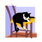 Cat sleeping on chair, decals stickers