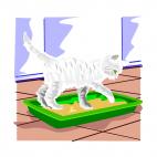 Cat on litter box, decals stickers
