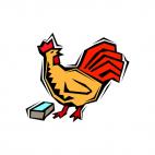 Rooster singing, decals stickers