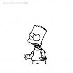 Bart Simpson afraid the Simpsons, decals stickers