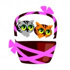 Cats in a basket, decals stickers