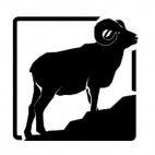 Ram on a mountain, decals stickers