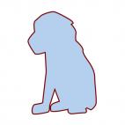 Dog sitting down silhouette, decals stickers
