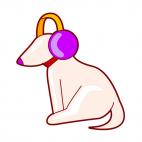 Dog with headphones, decals stickers