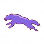 Wolf jumping silhouette, decals stickers