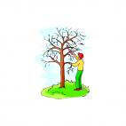 Men cutting tree branches, decals stickers
