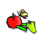 Butterfly flying near vegetables, decals stickers