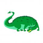 Green angry dragon, decals stickers