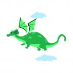 Green dragon flying, decals stickers
