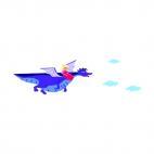 Princess on flying blue dragon, decals stickers