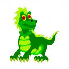 Green dragon with big red eye, decals stickers