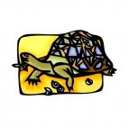 Turtle eating leaves, decals stickers