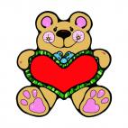 Bear with big heart, decals stickers