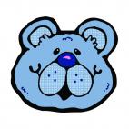 Blue bear face, decals stickers