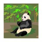 Panda holding tree branch, decals stickers