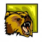 Angry grizzly bear, decals stickers