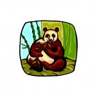 Panda eating leaves, decals stickers