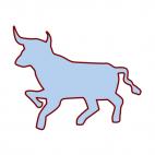 Bull silhouette, decals stickers