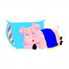 Pig sleeping, decals stickers