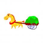 Horse pulling haystack chariot, decals stickers