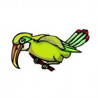Green parrot on a twig, decals stickers