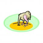 Ostrich with head in sand, decals stickers