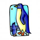 Penguin with chick, decals stickers