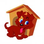 Puppy with dog house, decals stickers