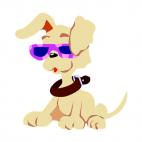 Puppy with sunglasses, decals stickers