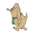 Dog with tie smoking cigar, decals stickers