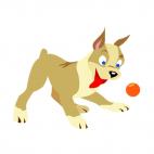 Dog playing with ball, decals stickers