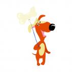 Dog with bone shaped balloon, decals stickers