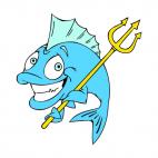 Fish with trident, decals stickers