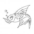 Toughtful fish, decals stickers