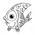 Angelfish with big eyes, decals stickers