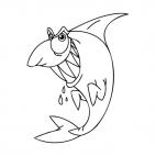 Shark with diabolic face, decals stickers