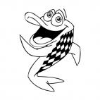 Fish with checkered back, decals stickers
