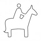 Men horse riding, decals stickers