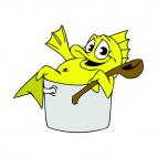 Fish in a cauldron , decals stickers