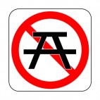 No picnic seat sign, decals stickers