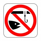 Ice fishing prohibited sign, decals stickers
