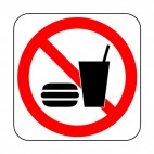 No food or beverage allowed sign, decals stickers