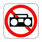 No radio allowed sign, decals stickers