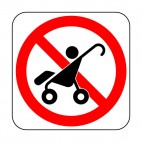 No stroller allowed sign, decals stickers