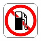 Gas refill prohibited sign, decals stickers