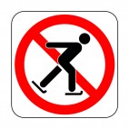 No ice skating allowed sign, decals stickers