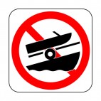 No boat launching allowed sign, decals stickers