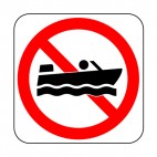No boating allowed sign, decals stickers