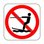 No water skiing allowed sign, decals stickers