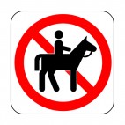 No horse riding allowed sign, decals stickers